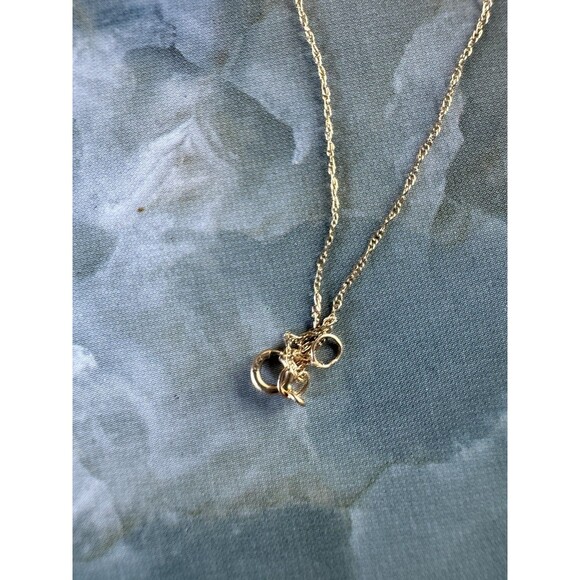 14K Solid Gold Minimalist 19” Chain 0.7mm with Dainty Pink Zircon Pendant - Picture 7 of 15